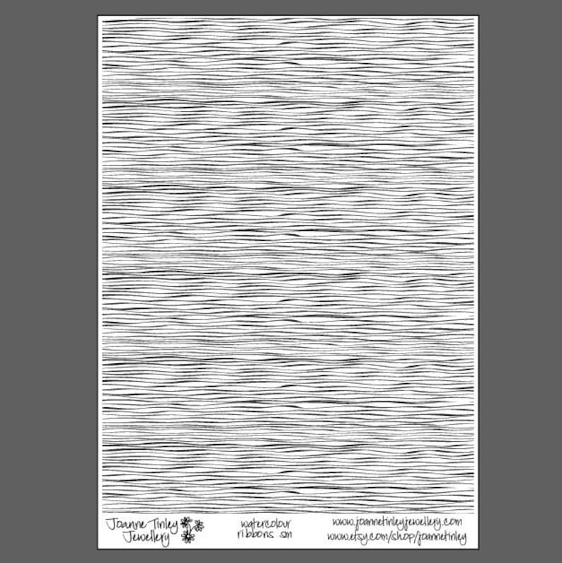 Watercolour Ribbons sm laser engraved texture sheet pattern for rolling mill and metal clay image 1