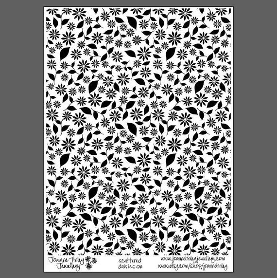 Scattered Daisies small laser engraved texture sheet pattern | Etsy