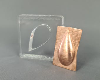 Narrow Teardrop silhouette press dies for jewellery making - hydraulic press die - metal forming