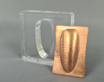 Thin Oval Shield silhouette press dies for jewellery making - hydraulic press die - metal forming