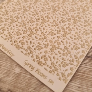 Spring Blooms small - laser engraved texture sheet pattern for rolling mill