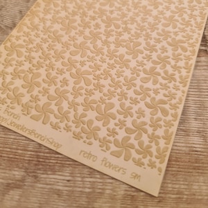 Retro Flowers small - laser engraved texture sheet pattern for rolling mill