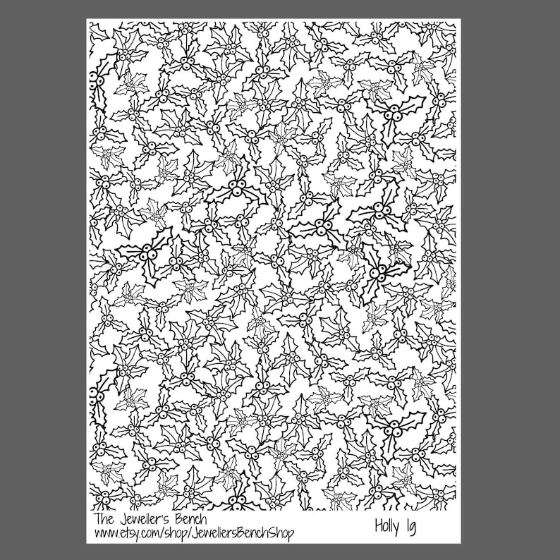 Holly Repeat Pattern Holly Lg - Laser Engraved Texture Sheet Pattern for Rolling Mill - Etsy