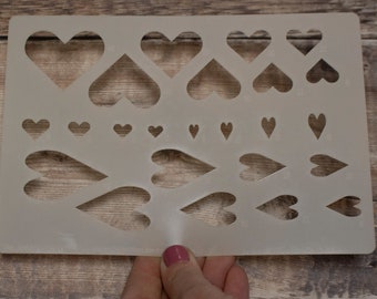 Hearts 1 stencil for jewellery making