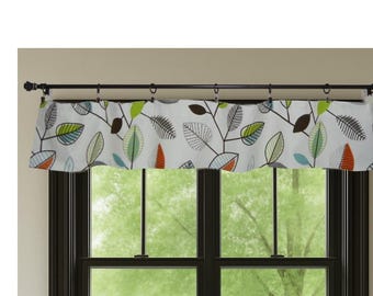 Retro Leaf  Mini Valance: Mid-Century Modern Coventry Carson Fabric