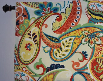 Paisley Valance Covington Paisley Whimsy Multi Color . Kitchen Valances . LAST Valance 12L x 52W Lined