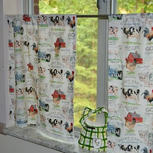 Farmhouse Kitchen Tiers . Lightweight Cafe Curtains . Half Curtains , Lace Trim . Pretty Little Valances