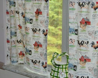 Farmhouse Kitchen Tiers . Lightweight Cafe Curtains . Half Curtains , Lace Trim . Pretty Little Valances