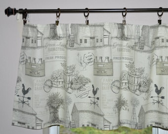 Ticking Valance Farmhouse Curtain Etsy