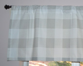 Gray Buffalo Plaid Kitchen Valance: Premier Prints French Gray