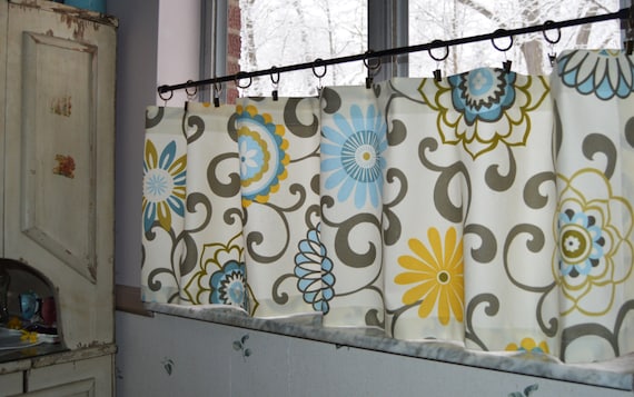 Kitchen Cafe Curtains Pom Pom Play Spa By Waverly Custom Etsy