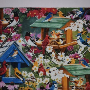 Summer Bird Valance . LIGHTWEIGHT . Lined or Unlined
