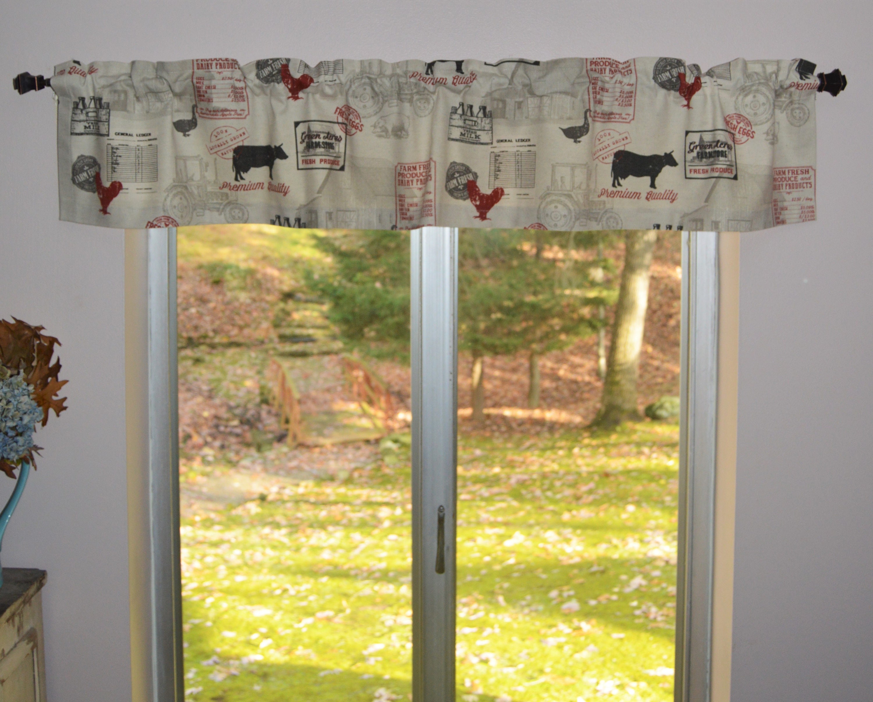 Farmhouse Country Valance . Mini Kitchen Valance . Farm . Cows Etsy
