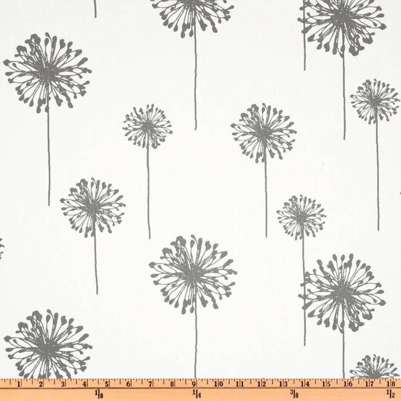 Dandelion Valance . Gray and White Dandelion Valance . Lined or Unlined. Request a Custom Size . by Pretty Little Valances image 3