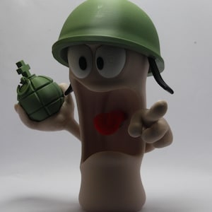 Worms Grenade ' La guerre est ouverte ' - Personnage de jeux vidéos des années 2000