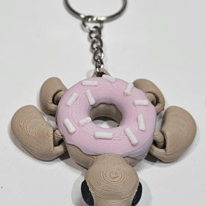 3D Printed Turtle Donut Keychain – Articulated Charm