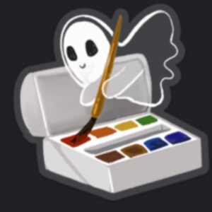 Ghost painter clear waterproof Vinyl sticker 3”