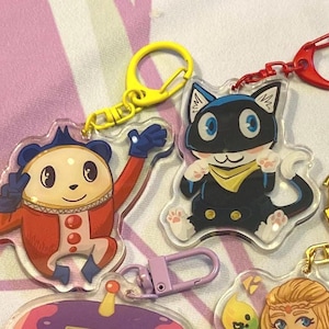 Video game Persona Mascot Morgana & Teddy 3” doublesided keychain