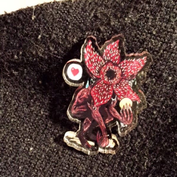Demigorgon acrylic pin 2" jacket pin