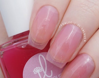 Spectre - Very Sheer Pink Jelly Nail Glow Polish - Raspberry Pink Glossy Tint - Homemade - Indie - Sheer Nail Polish - Nail Glow