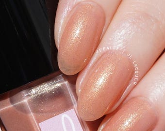 Sun Glitter - Shimmery nude beige jelly nail polish with rose gold&gold pearl