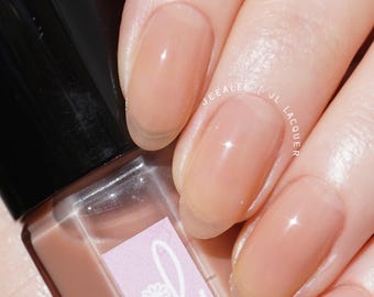 Mistral - Sheer nude beige jelly nail polish. Handmade, vegan, 10-free nail glaze