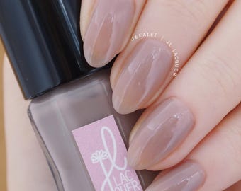 Doves - grey, taupe sheer jelly nail polish. Handmade, vegan, cruelty-free color.