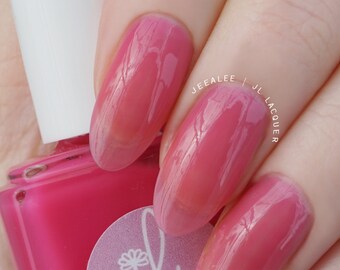 Bayshores - Bright Pink Sheer Jelly Nail Polish - Sheer Nail Polish - Handmade Nail Polish - Nail Tint