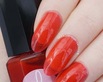 Solus - Tomato Red Jelly Nail Polish - Handmade Nail Polish, Indie - Red Jelly Nails - Warm Red Nail Polish - Vegan, 10 Free, Cruelty Free