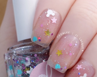 It’s a Small World: Pastel Glitter Nail Polish Disneyland Inspired Vegan Topper
