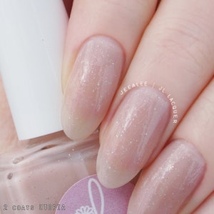 Utopia: Pale Pink Jelly Nail Polish with Holographic Iridescent Glitter, Vegan