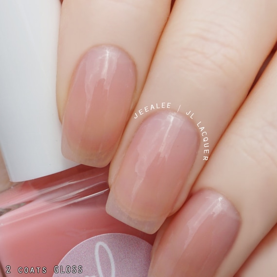 Gloss Sheer soft pink jelly nail polish. Handmade ideal for nude and naked nails and vegan BB cream nails. 10 free and vegan. Etsy