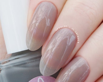 Veneno - Grey Jelly Nail Polish with Subtle Rose Gold Shimmer - Sheer Nail Polish - 10-Free, Vegan, Cruelty-Free Nail Polish