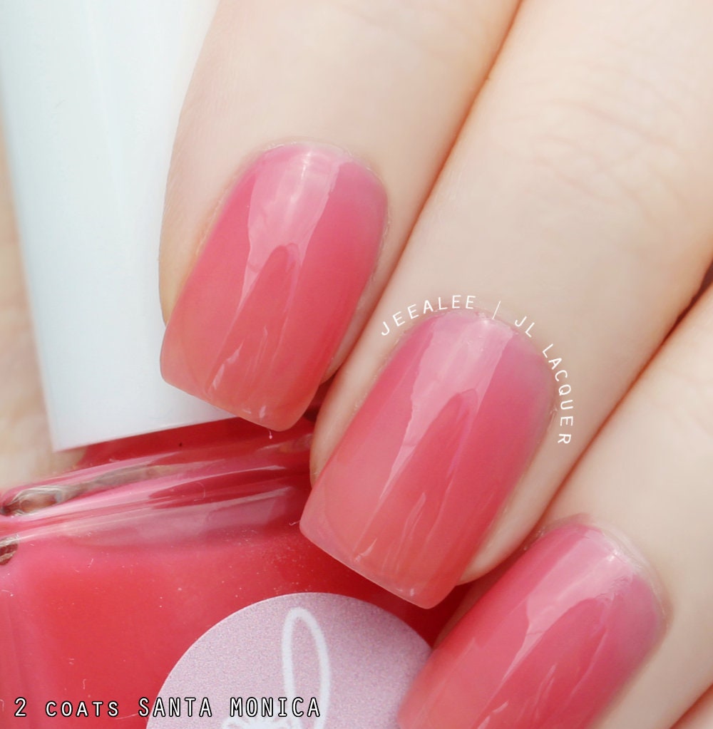 Image JAM STA ROSA image beautiful image beautiful image beautiful image beautiful - Santa Monica Coral Pink Jelly Nail Polish Handmade Nail Polish ...