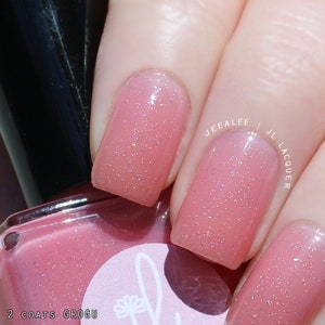 Grogu -The Mandalorian - Inspired, Pink Jelly Nail Polish with Holographic Glitter Iridescent Glitter - Sheer Nail Polish - Disney Nails