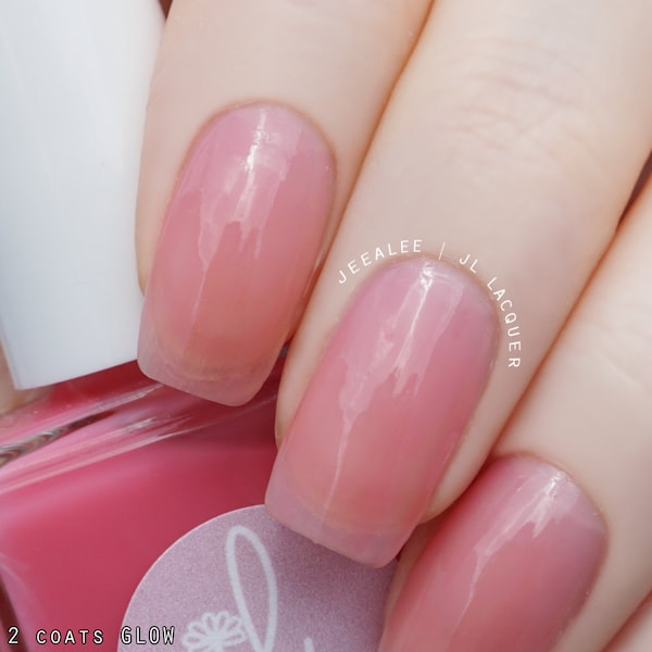 Glow - Blush Pink - Sheer Jelly Nail Polish - Light Pink - Homemade - Indie - Sheer Nail Polish - Nail Gloss BB Cream Nails - Vegan