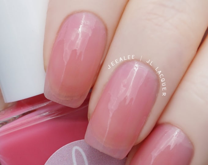 Grogu the Mandalorian Inspired, Pink Jelly Nail Polish With Holographic