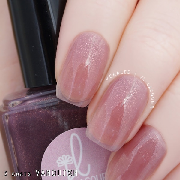 Vanquish - Deep Purple Jelly Nail Polish with Subtle Rose Gold Shimmer - Handmade Nail Polish, Indie Nail Polish - Sheer Nail Polish