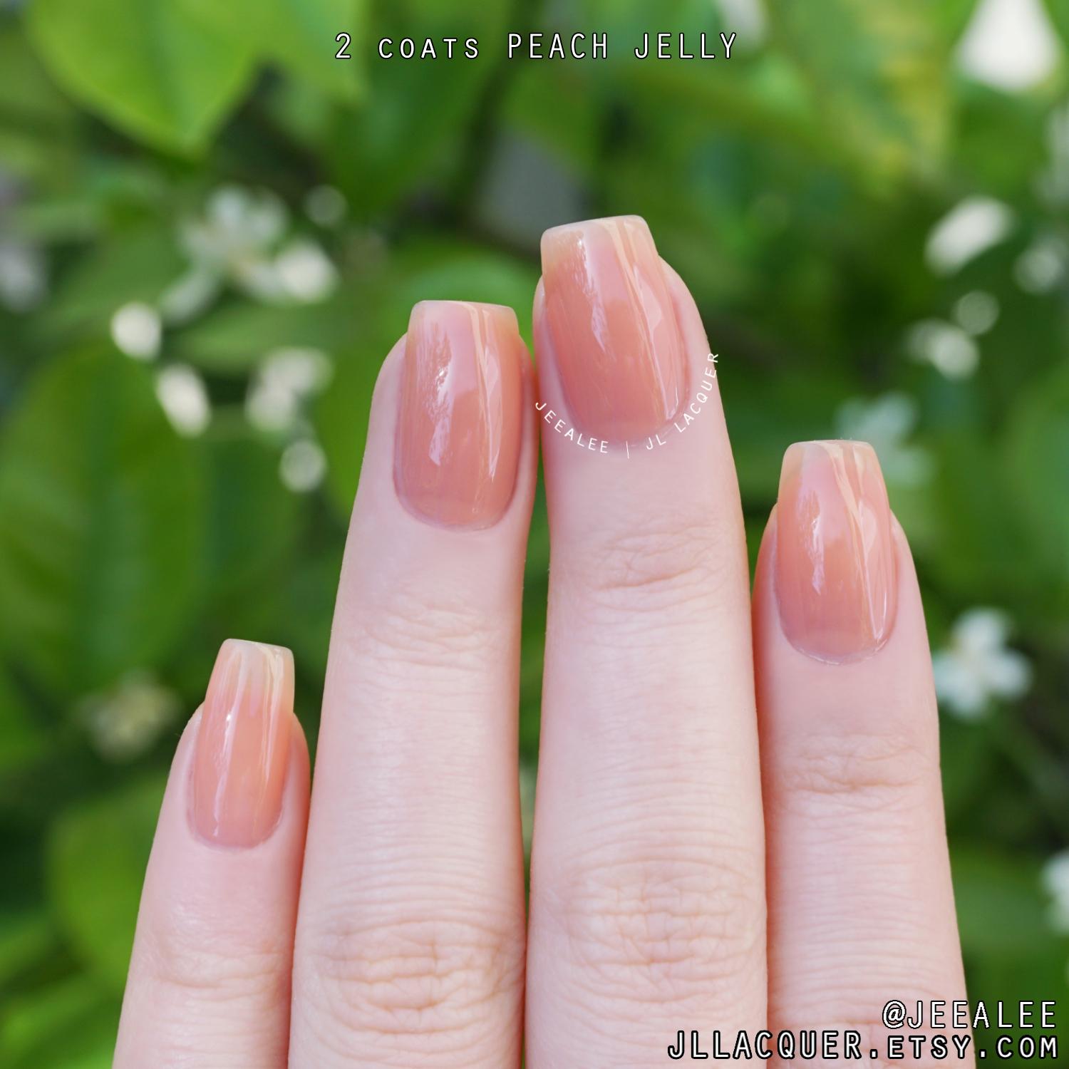Peach Jelly: Sheer Apricot Light Orange Nail Polish Vegan Lacquer