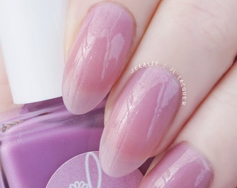 Bolide - Lavender / Lilac Jelly Nail Polish with Subtle Rose Gold Shimmer - Sheer BB Cream Nails - 10 Free, Vegan, Cruelty Free