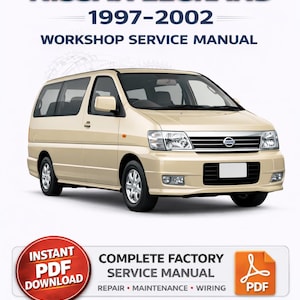 Manual de servicio y reparación del Nissan Elgrand E50 1997-2002 en PDF | Manual de taller | Descarga instantánea