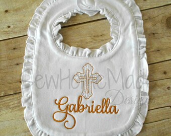 Baby Christening Bib - Personalized Baptism Bib