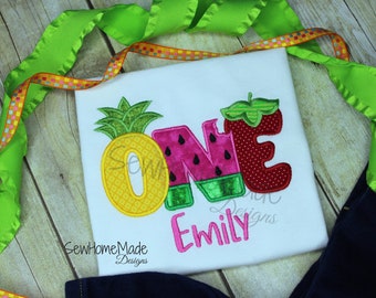 Fruit ONE Birthday Shirt - First Birthday Tutti Fruity - Personalized First Birthday Shirt - Fruit Theme Birthday Shirt - ONE Birthday Shirt