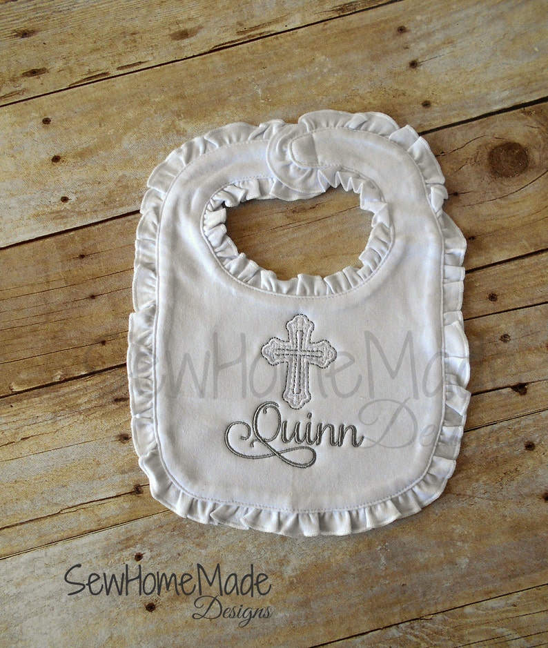 Baby Christening Bib Personalized Baptism Bib Etsy