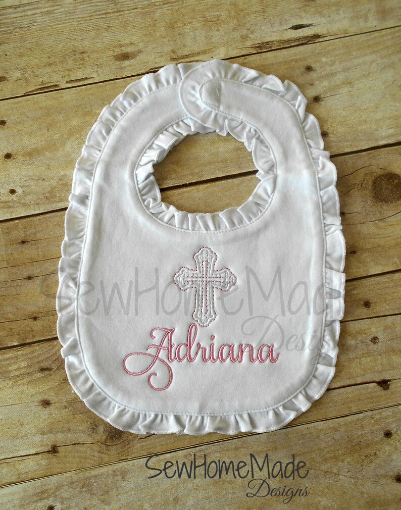 Baby Christening Bib Personalized Baptism Bib Etsy