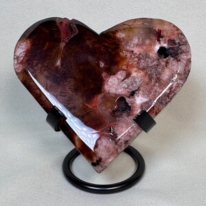 Sardonyx Heart Glow: 6.9oz Warm Strength & Protection Love Token with Stand