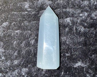 Celestial Angelite Tower | 2.0oz Angelic Blue Crystal Point | Peace, Protection & Divine Connection | 2.6" Tall