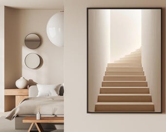 Minimalistisk abstrakt väggkonst, neutral modern utskrivbar konst, lugn samtida konstverk, skandinavisk väggdekor, digital nedladdning