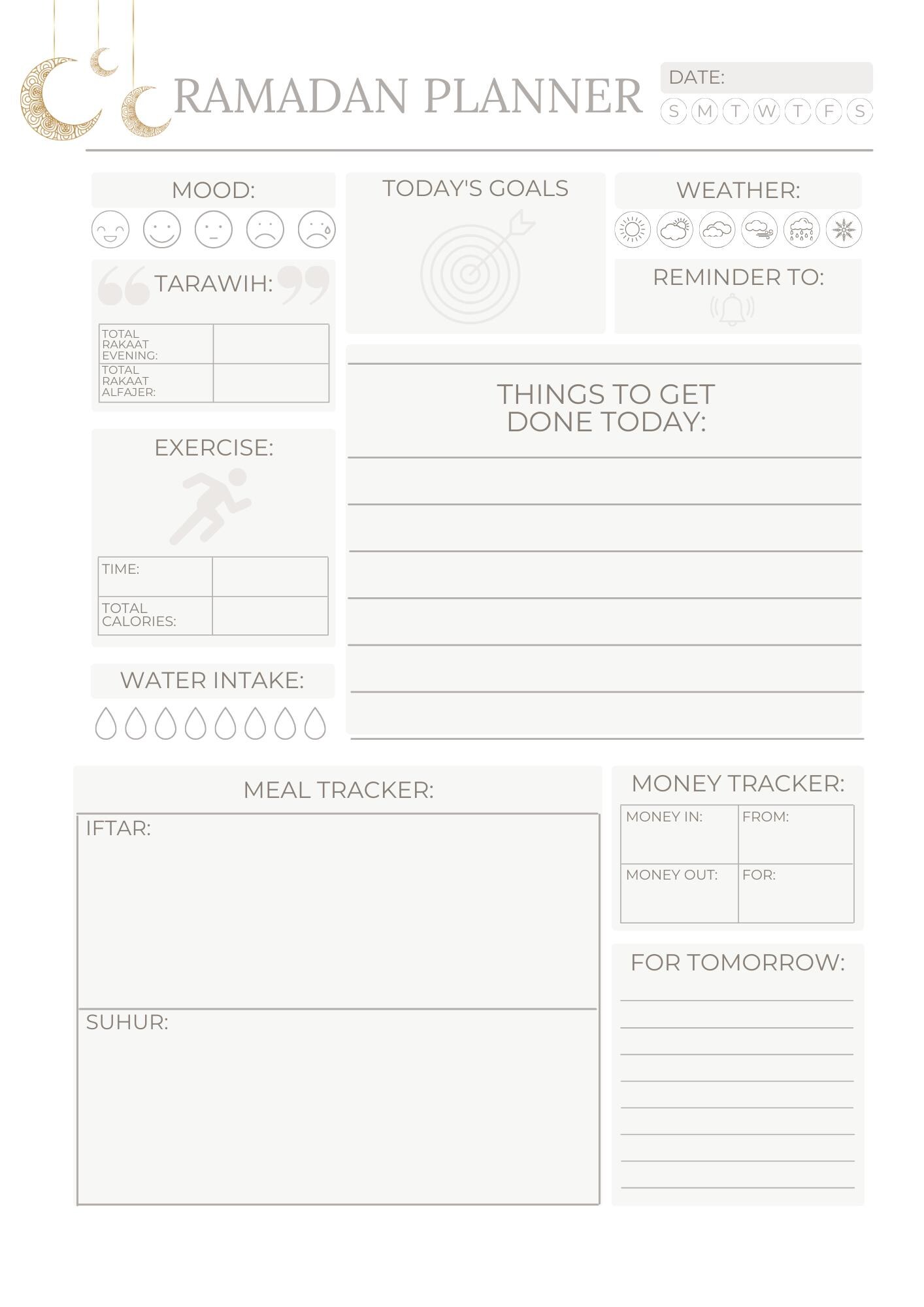 Printable Ramadan Planner | 30-day Islamic Journal | Daily Ramadan ...