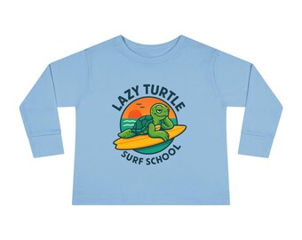 Lazy Turtle Surf School Toddler Long Sleeve Tee